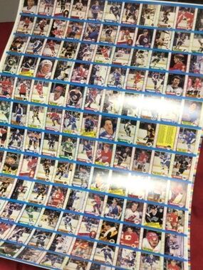 O Pee Chee uncut sheet trading cards